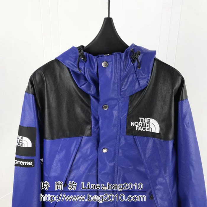 SUPREME X TNF 重工聯名皮質 紫色 抓絨衝鋒衣 情侶款 ydi1887